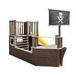 Детска дървена катерушка Ginger Home - Пиратски кораб, С пързалка и пясъчник, 310 х 320 х 180 сm