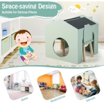 Дървена детска маса с 2 столчета Ginger Home - Мултиактивна Къщичка