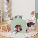 Дървена детска маса с 2 столчета Ginger Home - Мултиактивна Къщичка