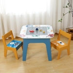 Дървен детски комплект маса с 2 столчета Ginger Home, с Lego основа