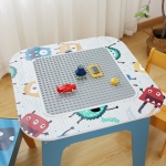 Дървен детски комплект маса с 2 столчета Ginger Home, с Lego основа