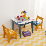 Дървен детски комплект маса с 2 столчета Ginger Home, с Lego основа