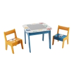 Дървен детски комплект маса с 2 столчета Ginger Home, с Lego основа