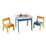 Дървен детски комплект маса с 2 столчета Ginger Home, с Lego основа