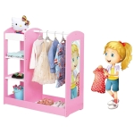 Дървена детска стойка, гардероб за дрехи с огледало - Ginger Home, Бяла