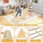 Дървен детски комплект Ginger Home 4 в 1 – Люлка, Пързалка, Катерушка и Рампа за Катерене