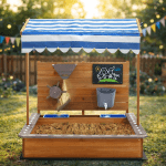 Детски дървен пясъчник Ginger Home  - С Регулируем покрив и аксесоари