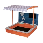 Детски дървен пясъчник Ginger Home - С Аксесоари за Игра и Регулируем Покрив