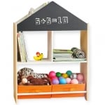 Етажерка за играчки и книжки с черна дъска за писане Ginger Home - Къщичка