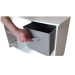 Дървен детски скрин с 6 текстилни кутии Ginger Home, Сив и Бял