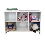 Дървен детски скрин с 6 текстилни кутии Ginger Home, Сив и Бял