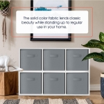 Дървен детски скрин с 6 текстилни кутии Ginger Home, Сив и Бял