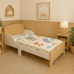 Детско дървено легло със защита и подматрачна рамка Ginger Home - 140 x 70 cm