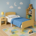 Детско дървено легло със защита и подматрачна рамка Ginger Home - 140 x 70 cm