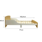 Детско дървено легло със защита и подматрачна рамка Ginger Home - 140 x 70 cm
