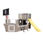 Детска дървена катерушка Ginger Home - Пиратски кораб, С пързалка и пясъчник, 310 х 320 х 180 сm