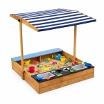 Детски дървен пясъчник 3 в 1 Ginger Home - С Кухня, Пейка и Сенник с UV Защита