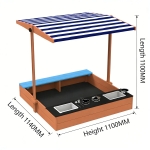 Детски дървен пясъчник 3 в 1 Ginger Home - С Кухня, Пейка и Сенник с UV Защита