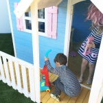 Голяма дървена детска къща с веранда Ginger Home - 194 x 229 x 210 сm