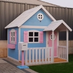 Голяма дървена детска къща с веранда Ginger Home - 194 x 229 x 210 сm