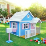Голяма дървена детска къща с веранда Ginger Home - 194 x 229 x 210 сm
