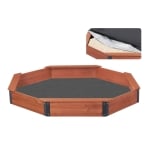 Дървен детски пясъчник Ginger Home - Octagon, Водоустойчиво Покривало