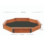 Дървен детски пясъчник Ginger Home - Octagon, Водоустойчиво Покривало