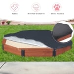 Дървен детски пясъчник Ginger Home - Octagon, Водоустойчиво Покривало