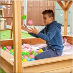 Дървена голяма детска къща Ginger Home - Пясъчник и Пързалка