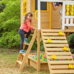 Дървена голяма детска къща Ginger Home - Пясъчник и Пързалка