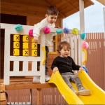 Дървена голяма детска къща Ginger Home - Пясъчник и Пързалка