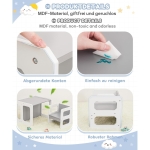 Детски комплект 3 в 1 Ginger Home - Маса, столче и пейка, Бяло & Сиво