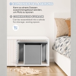 Детски комплект 3 в 1 Ginger Home - Маса, столче и пейка, Бяло & Сиво
