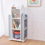 Дървена секция на 4 нива с рафтове Ginger Home - Rocket, White/Gray 