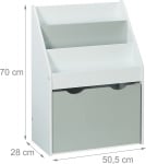 Детска етажерка-органайзер за книжки и играчки Ginger Home - Бяло-сива