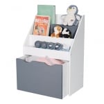 Детска етажерка-органайзер за книжки и играчки Ginger Home - Бяло-сива