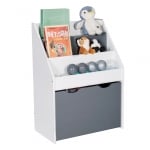 Детска етажерка-органайзер за книжки и играчки Ginger Home - Бяло-сива