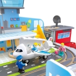 Дървен комплект Hape - Голяма градска железопътна линия, 55 части