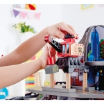 Дървен железопътен комплект Hape - Голяма планинска мина, 32 части