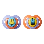 Ортодонтични залъгалки Tommee Tippee - Fun Style, 0-6 m, 2 броя, Хипопотам и Зебра