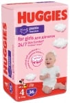 Бебешки пелени гащи Huggies - за момиче 4, 36 броя