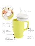 Силиконова чаша със сламка Infantino, 270 ml, Жълта