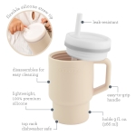 Силиконова чаша със сламка Infantino, 270 ml, Жълта