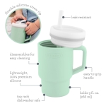 Силиконова чаша със сламка Infantino, 270 ml, Жълта