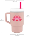 Силиконова чаша със сламка Infantino - Валентинка, 270 ml, Розова
