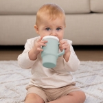 Силиконова чаша със сламка Infantino, 270 ml, Жълта