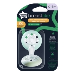 Ортодонтични залъгалки Tommee Tippee - Breast Like, Night 0-6 m, 2 броя