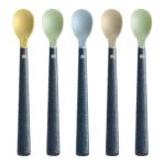 Комплект лъжички за захранване с мек връх и дълги дръжки Tommee Tippee - Softee™, 4 m+, 5 броя