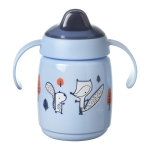 Неразливаща се чаша с мек накрайник с дръжки Tommee Tippee - Superstar, Bacshield, Синя, 300 ml, 6 m+