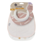 Двустранен текстилен лигавник Tommee Tippee - Comfee Fit, Розов и Зелен, 0 m+, 2 броя